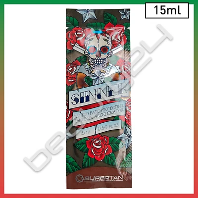 15ml Supertan SINNER Tattoo Fade Schutz Bräunungsbeschleuniger Sonnenliegen Lotion