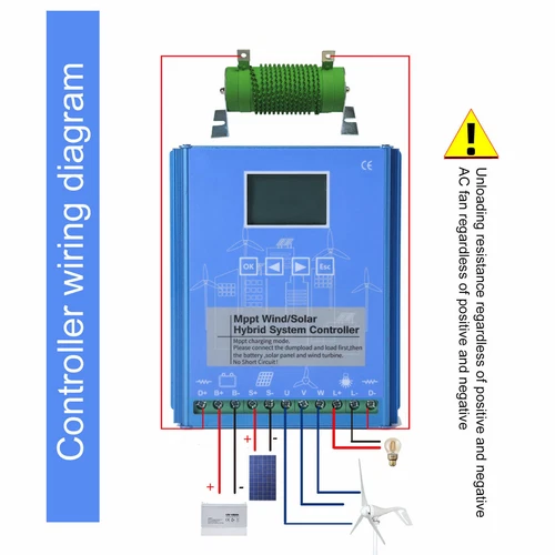 2000W MPPT Hybrid Laderegler Wind Energy Solarladeregler mit LCD Display 12V/24V - Bild 16 von 24