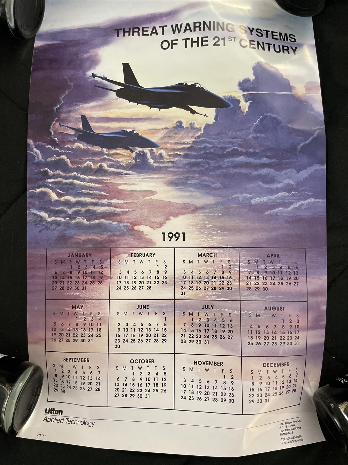 USAF Litton applied technology NASA 21st century poster Calendar 1991  Vintage | eBay