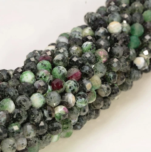 6MM RUBY ZOISITE GEMSTONE GRADE AB MICRO FACETED ROUND LOOSE BEADS 15.5" - Picture 4 of 4