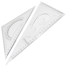 Utoolmart Triangle Ruler Set, 50cm / 19.7-inch Plastic Right Angle Ruler, Pro...