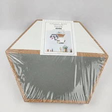 Hexagon Cork Board 3 Tiles Pin Board Painted Design Gray Wall Art Organizer