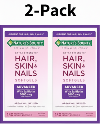 #ad #ad Nature#x27;s Bounty 2 PACK Hair Skin Nails Extra Strength Biotin Exp. 10 2026 $21.75