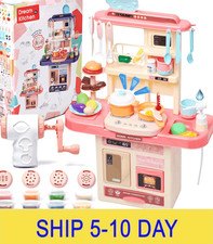 Prextex Plastic Pretend Play Kitchen Set - Multi-Color Kitchen Playset with Dish