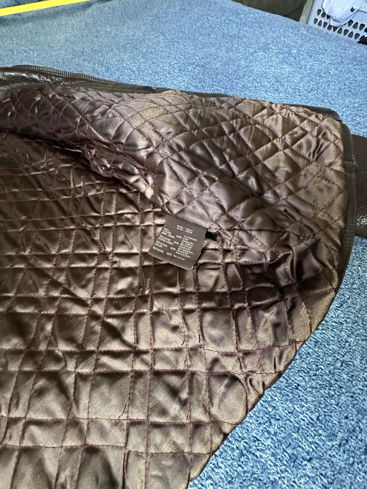 Marc New York Andrew Marc Mens Large Brown Pebbled Leather Bomber Jacket Heavy - product detail image 10