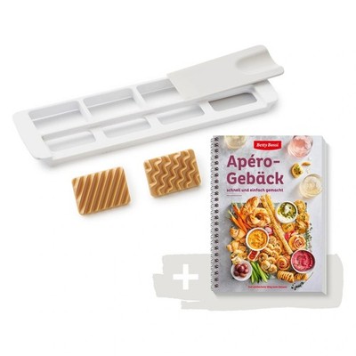 BETTY BOSSI Apéro-Gebäck Backbuch + Ausstechform Mini-Gebäck Fingerfood Häppchen