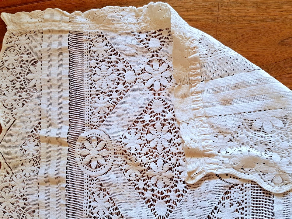 Rideau - début XXe en dentelle de coton - 180 cm x 56 cm - Photo 4/4