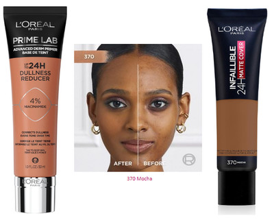 L'Oreal Infallible 24H Matte Cover & Prime Lab Dullness Reducer Bundle 370 Mokka