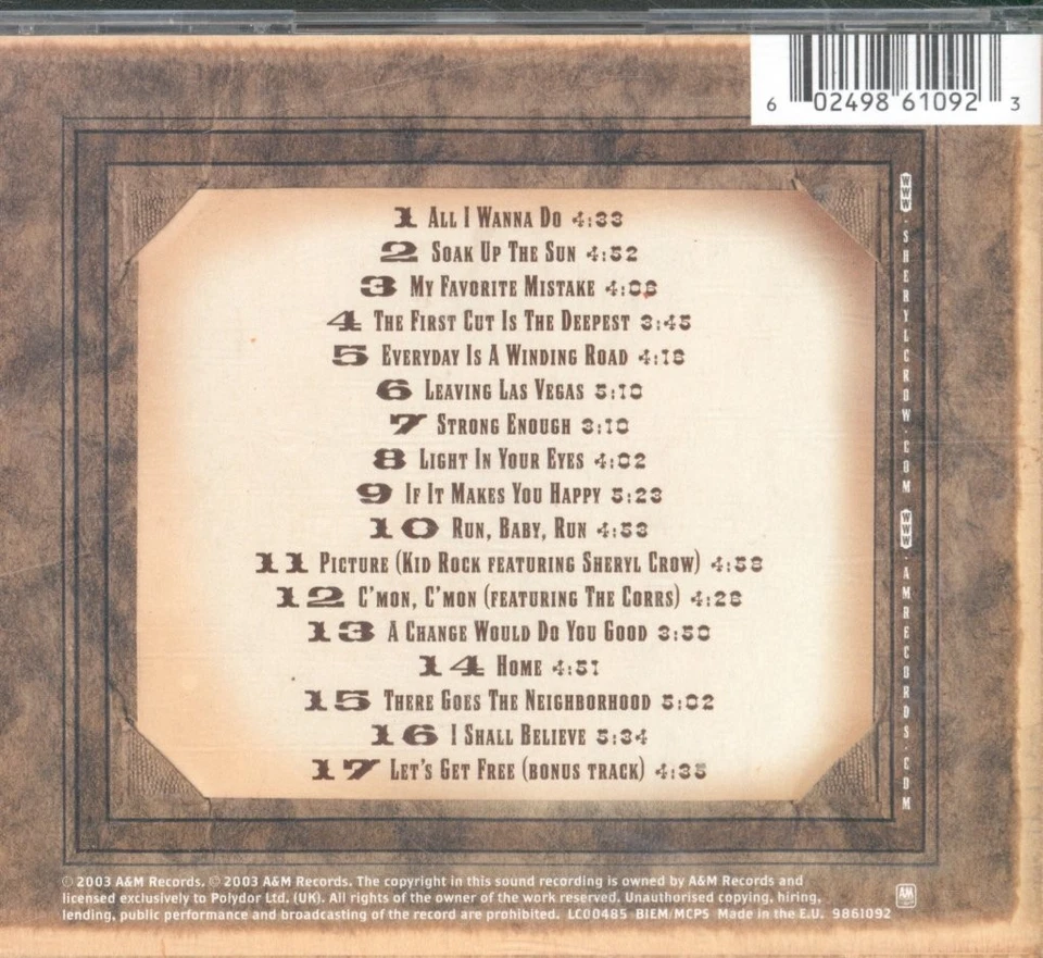 Sheryl Crow Very Best Of CD Europa A&M 2003 9861092 - Bild 2 von 3