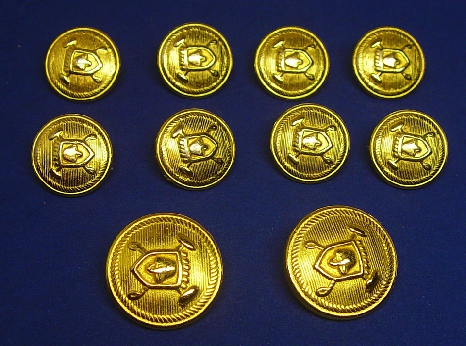 LAUREN RALPH LAUREN Replacement buttons 10 Gold Tone solid metal Good Used Cond. - Image 3 of 4