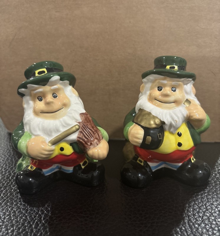 Irish Leprechaun Ceramic Salt & Pepper Shaker Set