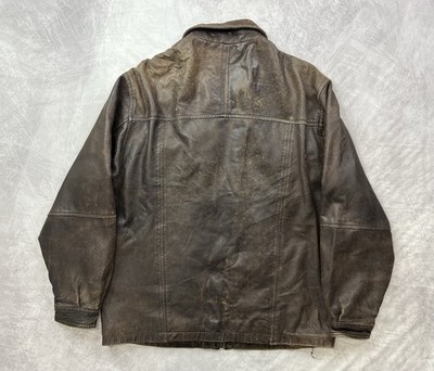 Vintage Camel Cigarette Brown leather jacket Size 48