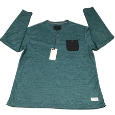 Nomad Green Long Sleeve Waffle Knit Thermal shirt Henley Neck Men's Size XL