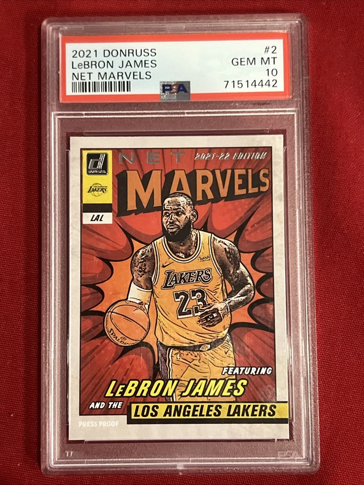 Panini Donruss Net Marvels #2 2021 Lebron James Net Marvels PSA 10 Foto 3 de 4