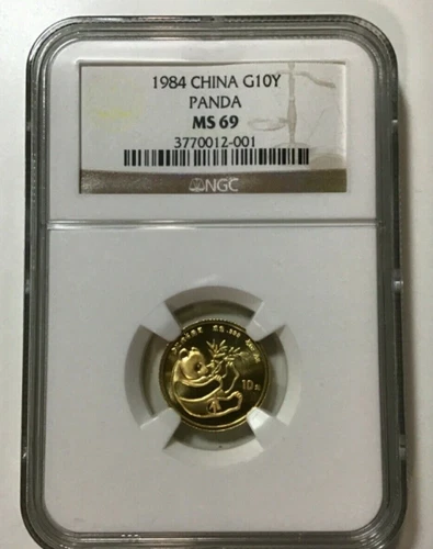 1984 Gold China Panda 10 Yuan NGC MS 69 1/10oz G10Y NEAR PERFECT SLAB FREE SHIP