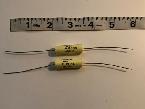 2 pcs Electrocube capacitor .22uf 600v metallized polyester MPE11-.22-600-10 - Picture 1 of 1