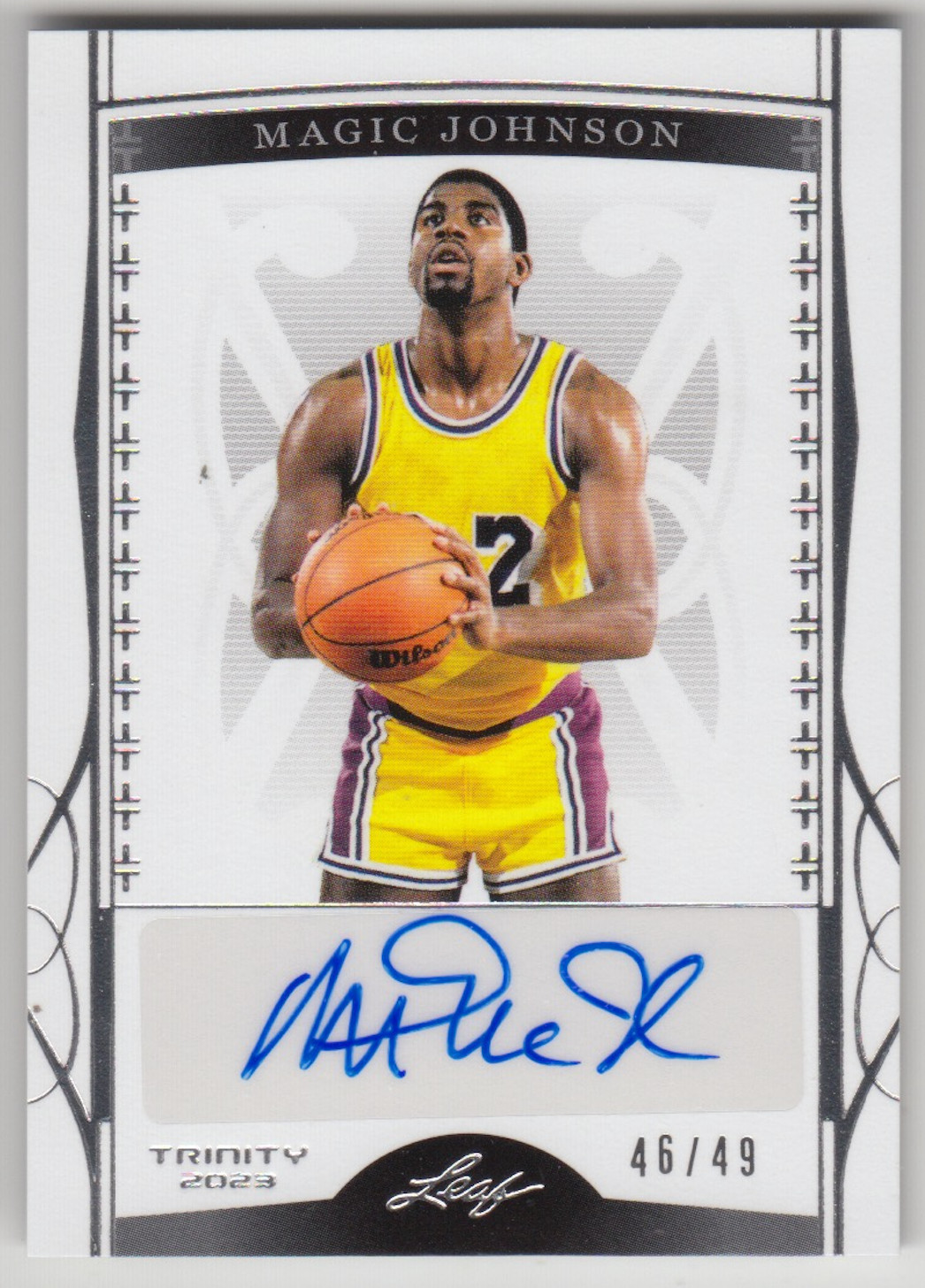 2023 Leaf Trinity Magic Johnson Autograph #BA-MJ1 Silver Auto 46/49