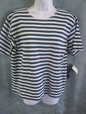 Vintage Radcliffe Oversized Knit Top Size Medium Dark Teal Striped NOS NWT
