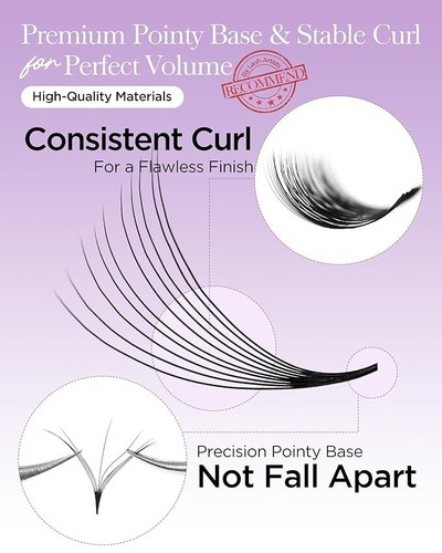 Premade Lash Fans – Volume Eyelash Extensions, 320 Fans, 10D 0.07 C Curl - Picture 2 of 7