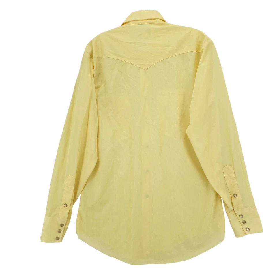 H Bar C California Ranchwear Yellow Embroidered Western Snap Shirt Rodeo 15.5-35 - Image 4 of 4