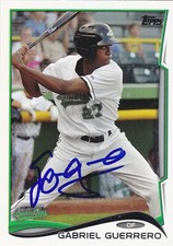 GABBY GABRIEL GUERRERO CLINTON LUMBERKINGS  SIGNED BASEBALL CARD CINCINNATI REDS