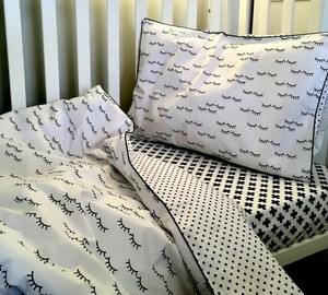 monochrome cot bedding
