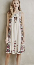 Anthropologie Kavita Bhartia Kirsi Embroidered Boho Dress Size S P