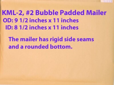 9 Each Kraft Bubble Padded Mailers Size #2, KML-2, OD: 9 1/2 x 11 inches