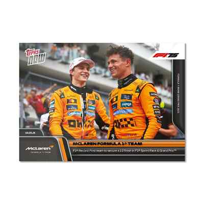 McLaren Team 1-2 Finish Miami GP Record 2025 Formula 1 Topps NOW Card 35 