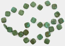 12.5mm to 13.5mm Square Cushion Blue Green Turquoise Gem Bead 15 Inch Strand