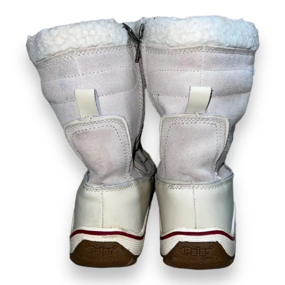 Pajar Alina Round Toe Waterproof Winter Boots White Leather Women's 6-6.5 - Image 4 of 4