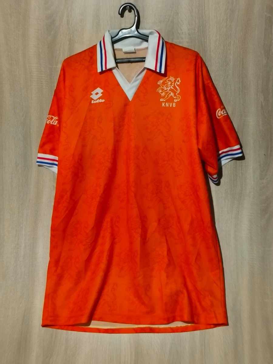 Maillot De Foot Vintage Pays-Bas 1994 Domicile, Lotto, Taille Large (environ L/XL), Orange, Rare