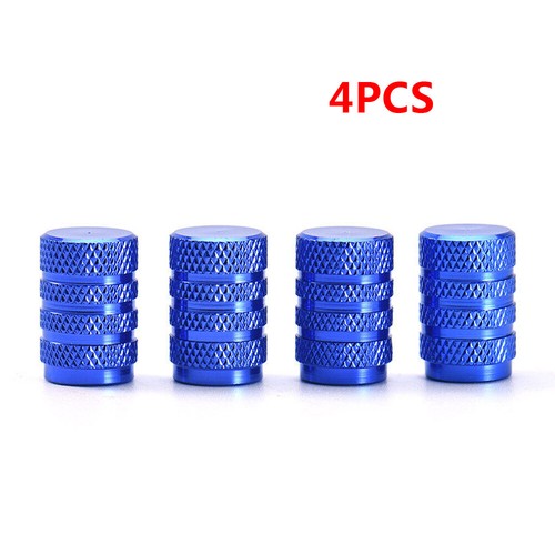 4Pcs BLUE Aluminum Car Wheel Tire/Rim Valve Stem Dust Cover Caps Set Accessories - Picture 2 of 12