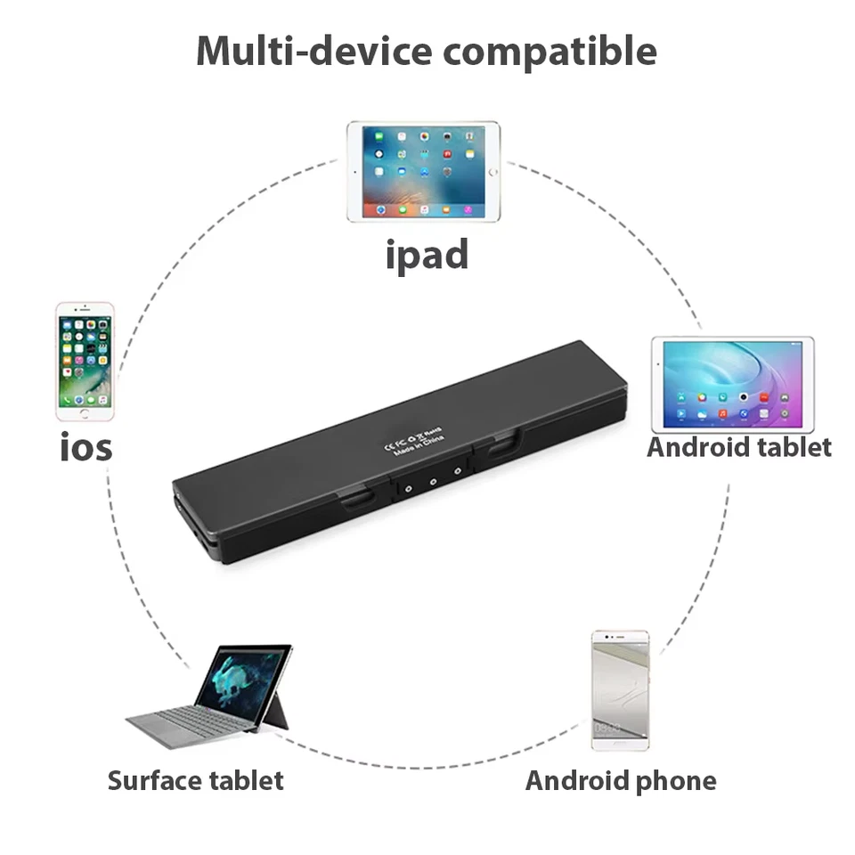 Portable Wireless Folding Keyboard for Ipad for Iphone Mac with Phone Holder - Image 4 of 4