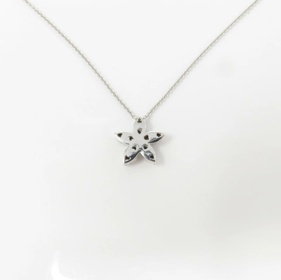 NYJEWEL Chimento 18k White Gold Floral Diamond Pendant Necklace 15"+3" - Image 4 of 4