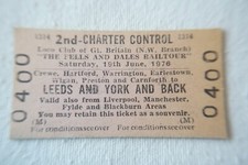1976 Loco Club of Great Britain Fells & Dales Rail Tour Railway Train Ticket