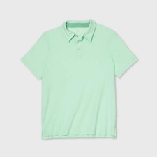 ALL IN MOTION Men's Light Green Stretch Pique Golf Polo Shirt NEW Small S