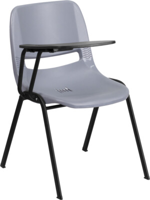 Gray Ergonomic School Chair W Right Handed Flip Up Tablet Arm