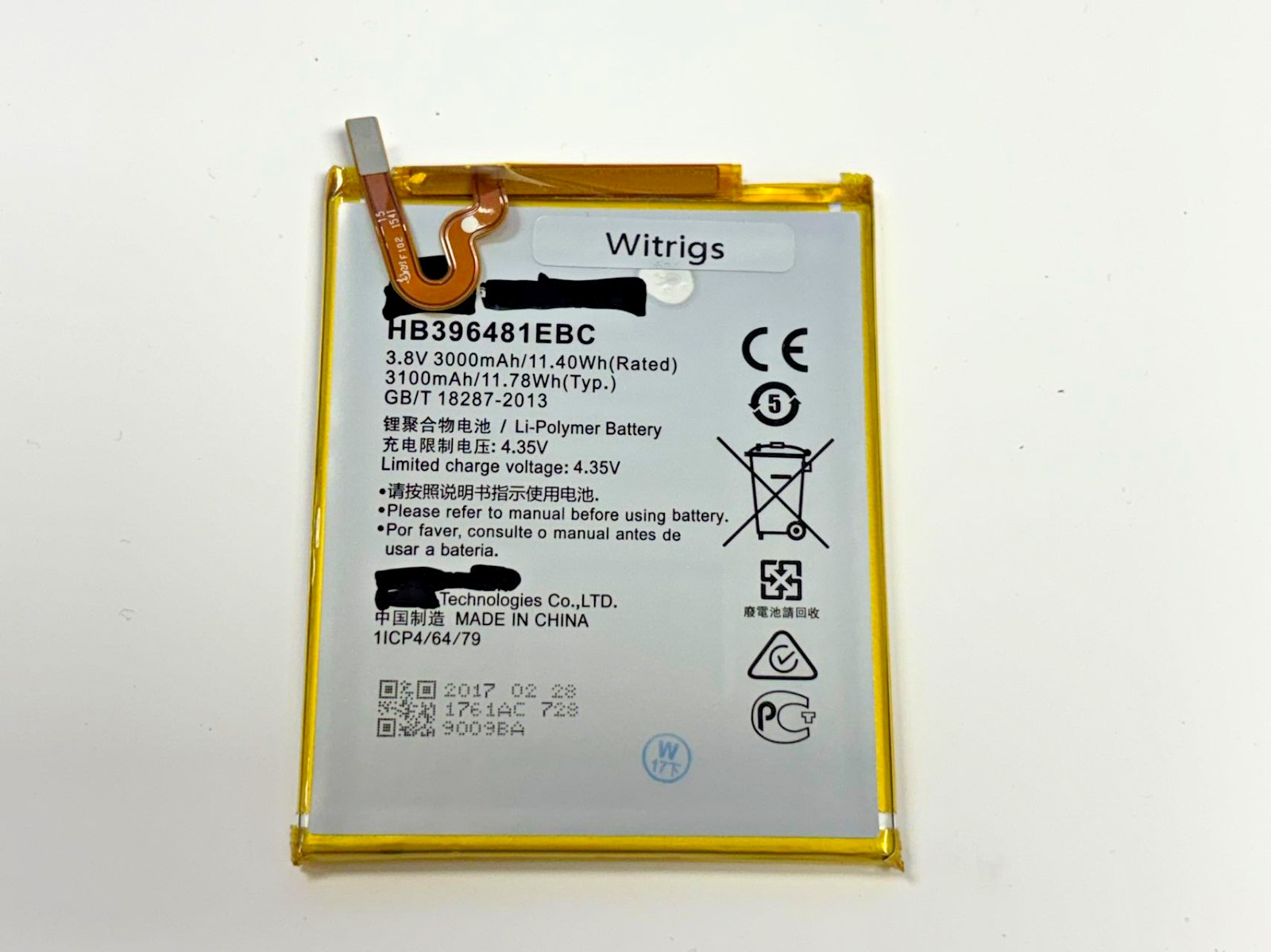 For Huawei Honor 5X KIW-L24 KIW-L21 Replacement Battery HB396481EBC Tools