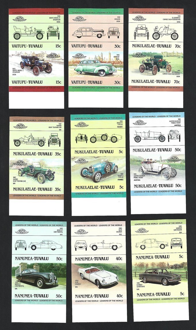 Timbre Tuvalu-Nukufetau 1984 – Série Voitures 1-10 Couples Neuf MNH – Collection Prophila