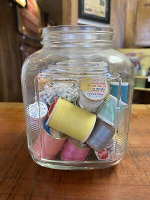 Hosier Glass Jar Of Vintage Threads