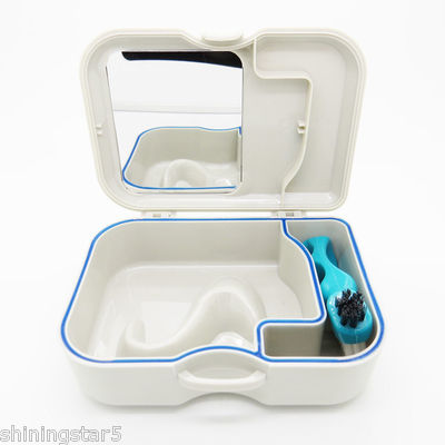 NEW Denture Dental Orthodontic Mouthguard Retainer Case Box with Mirror Brush