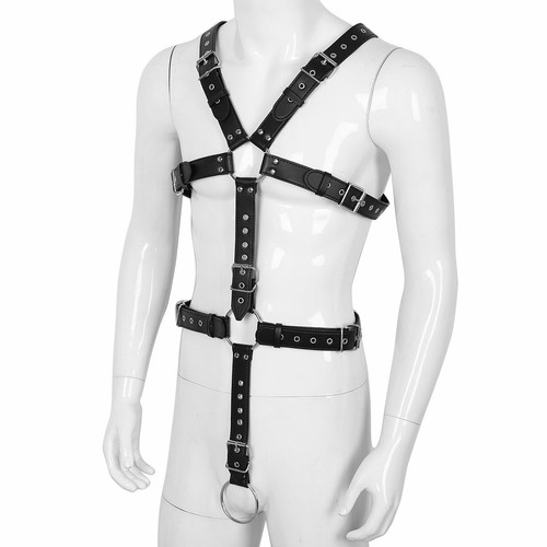 Herren Punk Body Brustgurt Gürtel PU Leder verstellbare Schnalle Riemen Gürtel sexy - Bild 53 von 93