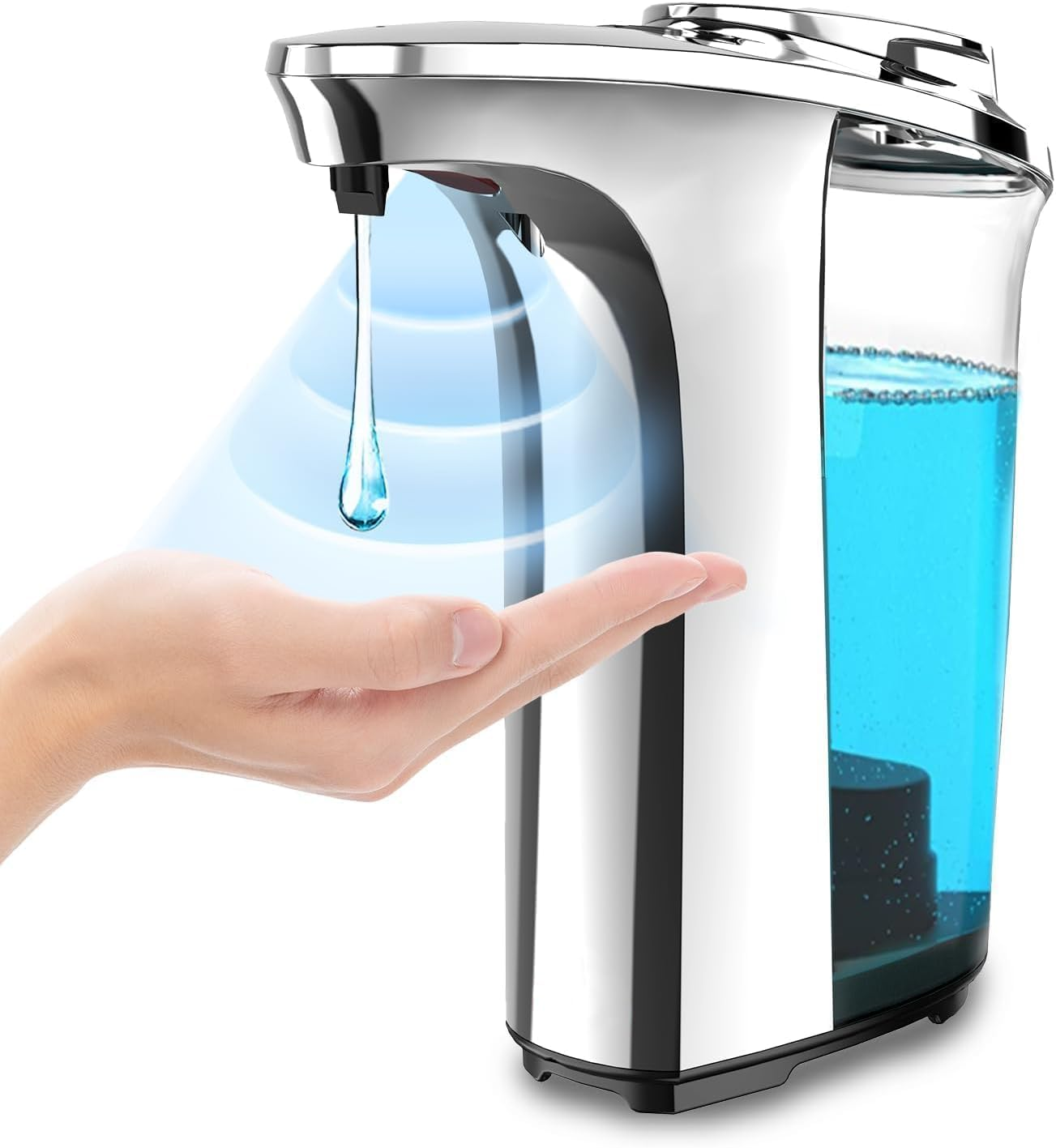 Touchless Automatic Dish and Hand Soap Dispenser 17oz-image