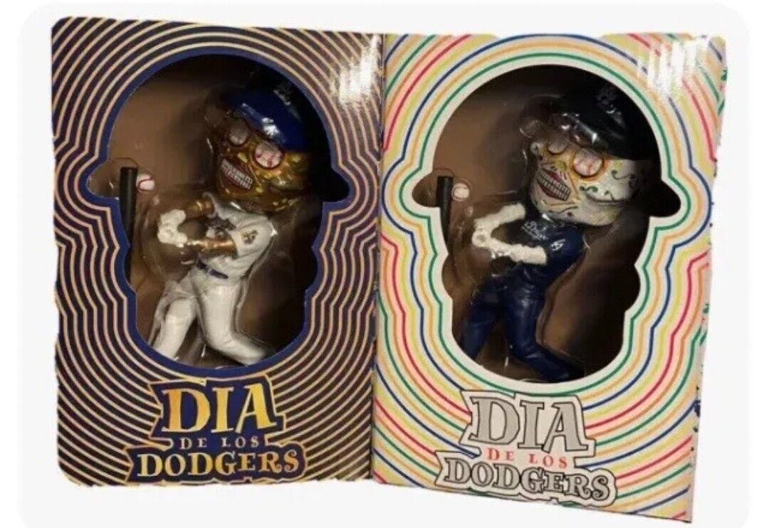 LA DODGERS DIA DE LOS MUERTOS SUGAR SKULL BOBBLEHEAD SET 9 LA DODGERS DIA DE LOS MUERTOS SUGAR SKULL BOBBLEHEAD SET 9