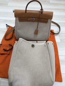 HERMES Her Bag Ado Hand Tote Shoulder Backpack Used | eBay