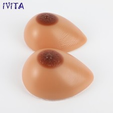IVITA 1 pair Silicone Breast Forms DD Cup Transgender Teardrop Boobs Enhancers