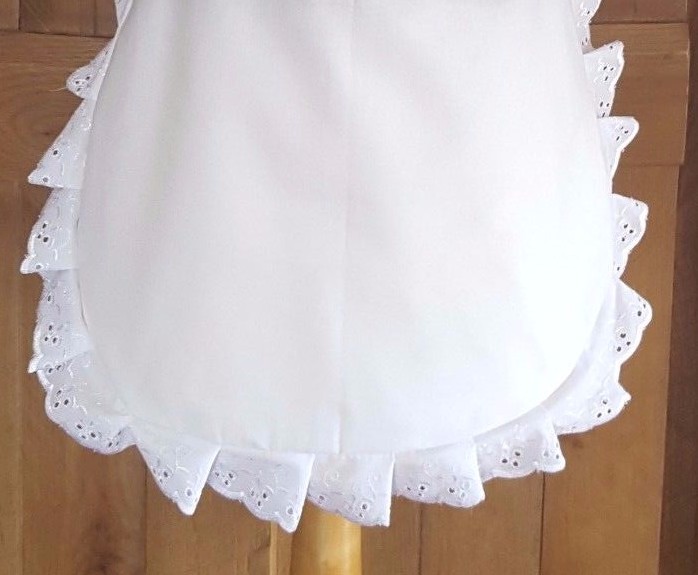 Girls White Frilled Victorian/Edwardian Maid Apron - Fancy Dress