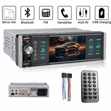 Single 1 Din  4" Touch Screen Bluetooth Car Stereo Radio Multimedia MP5 Player