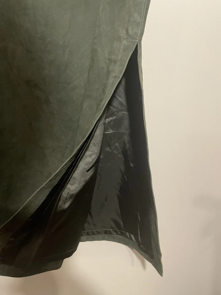 Falda Larga Lápiz Ranura Alta Linda Allard Ellen Tracy Vintage Cuero Talla 6 Verde Foto 3 de 4